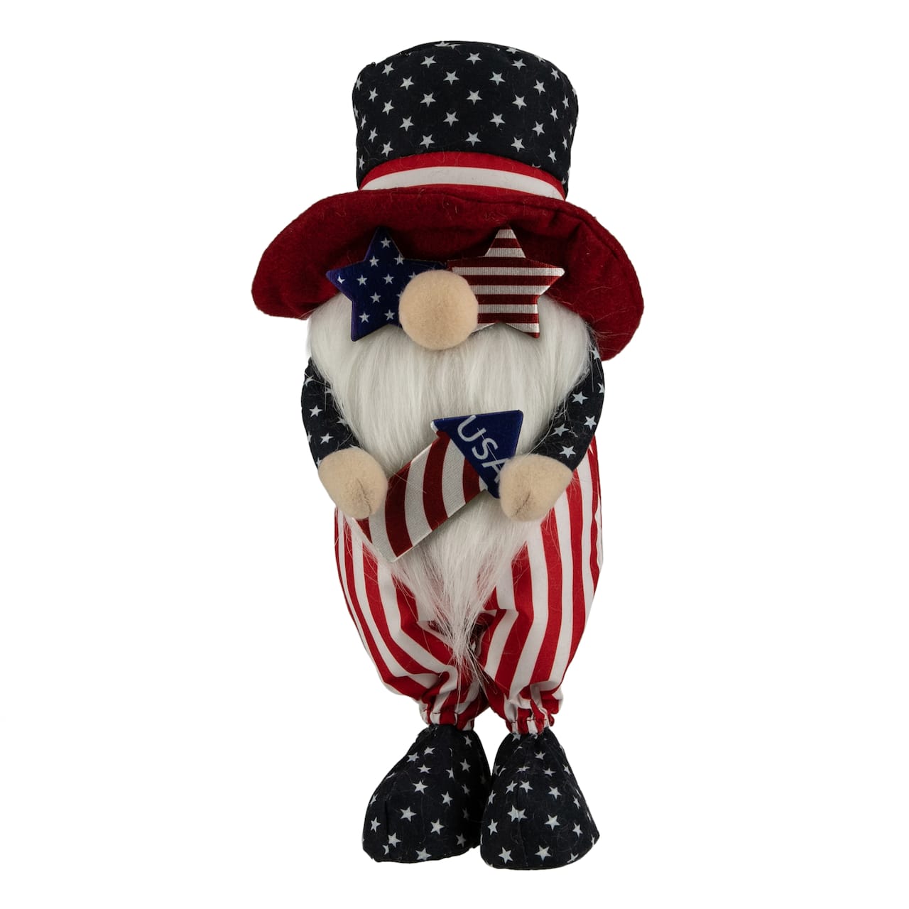 12.2" Patriotic Rocket 4th of July Americana Gnome with Star-Shapes Sunglasses